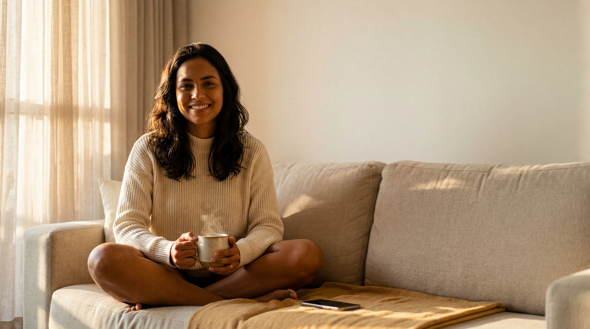 Cliente NT Fiber em casa, conectada com conforto